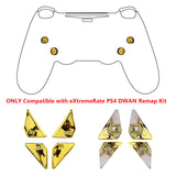 eXtremeRate Chrome Gold Replacement Redesigned Back Buttons K1 K2 K3 K4 Paddles for eXtremeRate PS4 Controller Dawn Remap Kit - P4GZ016