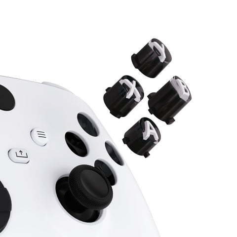 eXtremeRate Three-Tone Black & Clear & White ABXY Action Buttons with Classic Symbols for Xbox Series X & S Controller & Xbox One S/X & Xbox One Elite V1/V2 Controller - JDX3M001