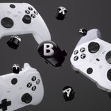 eXtremeRate Three-Tone Black & Clear & White ABXY Action Buttons with Classic Symbols for Xbox Series X & S Controller & Xbox One S/X & Xbox One Elite V1/V2 Controller - JDX3M001
