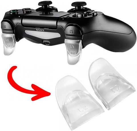 eXtremeRate  2 Pairs Transparent L2 R2 Extended Trigger for PS4 Controller-GC00121T