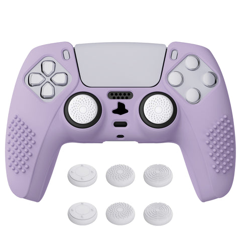 PlayVital Mauve Purple 3D Studded Edition Anti-slip Silicone Cover Skin for  5 Controller, Soft Rubber Case Protector for PS5 Wireless Controller with 6 Black Thumb Grip Caps - TDPF009