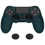 PlayVital Guardian Edition Racing Green Ergonomic Soft Anti-Slip Controller Silicone Case Cover for ps4, Rubber Protector Skins with black Joystick Caps for PS4 Slim PS4 Pro Controller - P4CC0062