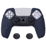 PlayVital Mecha Edition Midnight Blue Ergonomic Soft Controller Silicone Case Grips for PS5 Controller, Rubber Protector Skins with Thumbstick Caps for PS5 Controller – Compatible with Charging Station - JGPF003