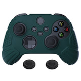 PlayVital Guardian Edition Racing Green Ergonomic Soft Anti-slip Controller Silicone Case Cover, Rubber Protector Skins with Black Joystick Caps for Xbox Series S and Xbox Series X Controller - HCX3004