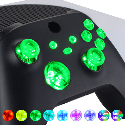 eXtremeRate Multi-Colors Luminated D-pad Thumbsticks Start Back Sync ABXY Buttons for Xbox Series X/S Controller, 7 Colors 9 Modes DTF LED Kit for Xbox Series X/S Controller - Controller NOT Included - X3LED02