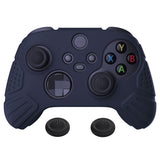 PlayVital Guardian Edition Midnight Blue Ergonomic Soft Anti-slip Controller Silicone Case Cover, Rubber Protector Skins with Black Joystick Caps for Xbox Series S and Xbox Series X Controller - HCX3003