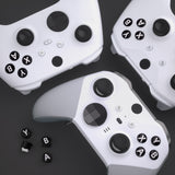 eXtremeRate Three-Tone Black & Clear & White ABXY Action Buttons with Classic Symbols for Xbox Series X & S Controller & Xbox One S/X & Xbox One Elite V1/V2 Controller - JDX3M001