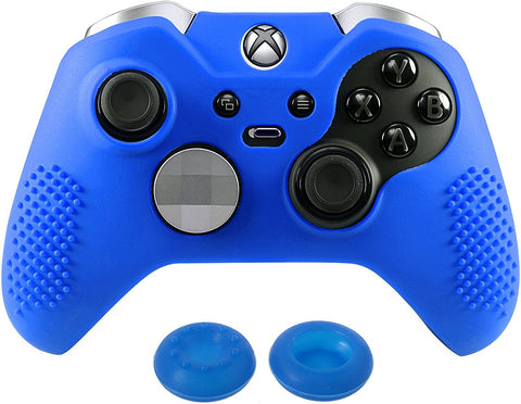 eXtremeRate Soft Silicone Controller Cover Thumb Caps for Xbox One Elite Dark Blue-XBOWP0037
