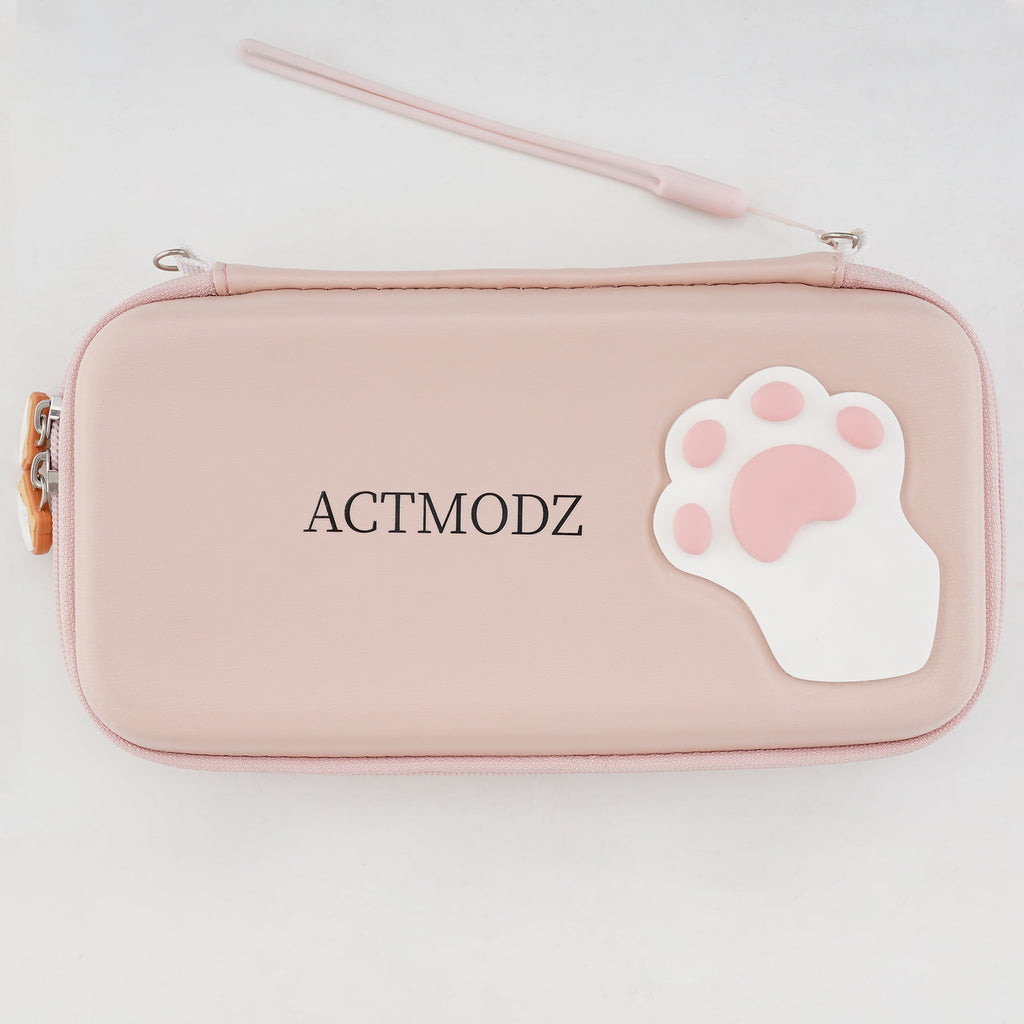 ACTMODZ Pink Cute Cat Paw Carrying Case for Nintendo Switch