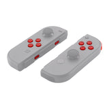 eXtremeRate Transparent Clear Red Replacement ABXY Direction Keys SR SL L R ZR ZL Trigger Buttons Springs, Full Set Buttons Repair Kits with Tools for NS Switch JoyCon & OLED JoyCon - JoyCon Shell NOT Included - AJ105
