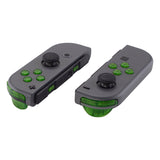 eXtremeRate Transparent Clear Green Replacement ABXY Direction Keys SR SL L R ZR ZL Trigger Buttons Springs, Full Set Buttons Repair Kits with Tools for NS Switch JoyCon & OLED JoyCon - JoyCon Shell NOT Included - AJ106