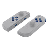 eXtremeRate Transparent Clear Blue Replacement ABXY Direction Keys SR SL L R ZR ZL Trigger Buttons Springs, Full Set Buttons Repair Kits with Tools for NS Switch JoyCon & OLED JoyCon - JoyCon Shell NOT Included - AJ107