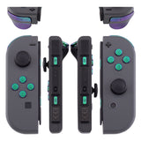 eXtremeRate Chameleon Green Purple Replacement ABXY Direction Keys SR SL L R ZR ZL Trigger Buttons Springs, Full Set Buttons Repair Kits with Tools for NS Switch JoyCon & OLED JoyCon - JoyCon Shell NOT Included - AJ210