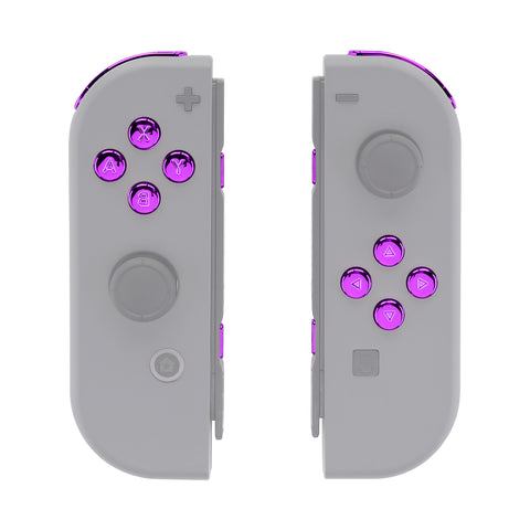 eXtremeRate Chrome Purple Glossy Replacement ABXY Direction Keys SR SL L R ZR ZL Trigger Buttons Springs, Full Set Buttons Repair Kits with Tools for NS Switch JoyCon & OLED JoyCon - JoyCon Shell NOT Included - AJ305