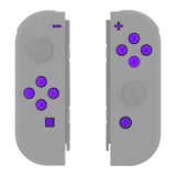 eXtremeRate Replacement Controller ABXY Direction Home Capture + - Jelly Buttons, Two-Tone Purple & Clear with Symbols Action Face Keys for Nintendo Switch & Switch OLED Joy-con - JoyCon NOT Included - AJ7003