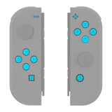 eXtremeRate Replacement Controller ABXY Direction Home Capture + - Jelly Buttons, Two-Tone New Hope Blue & Clear with Symbols Action Face Keys for Nintendo Switch & Switch OLED Joy-con - JoyCon NOT Included - AJ7006