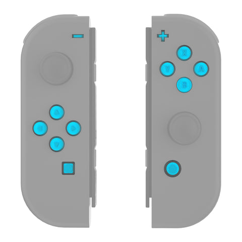 eXtremeRate Replacement Controller ABXY Direction Home Capture + - Jelly Buttons, Two-Tone New Hope Blue & Clear with Symbols Action Face Keys for Nintendo Switch & Switch OLED Joy-con - JoyCon NOT Included - AJ7006