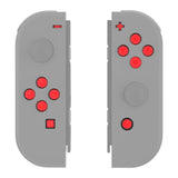 eXtremeRate Replacement Controller ABXY Direction Home Capture + - Jelly Buttons, Two-Tone New Hope Red & Clear with Symbols Action Face Keys for Nintendo Switch & Switch OLED Joy-con - JoyCon NOT Included - AJ7007