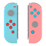 eXtremeRate Replacement Controller ABXY Direction Home Capture + - Jelly Buttons, Two-Tone New Hope Red & Blue & Clear with Symbols Action Face Keys for Nintendo Switch & Switch OLED Joy-con - JoyCon NOT Included - AJ7011