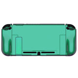 PlayVital UPGRADED Glossy Dockable Case Grip Cover for NS Switch, Ergonomic Protective Case for NS Switch, Separable Protector Hard Shell for Joycon - Chameleon Green Purple - ANSP3002