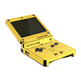 eXtremeRate IPS Ready Upgraded Chrome Gold Glossy Custom Replacement Housing Shell for Gameboy Advance SP GBA SP – Compatible with Both IPS & Standard LCD – Console & Screen NOT Included - ASPD4001
