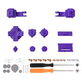 eXtremeRate 16Bits Purple Custom Full Set Buttons for Gameboy Advance SP, Replacement A B L R Button Power On Off Volume Button D-pad Key for GBA SP Console - Console NOT Included - ASPJ107