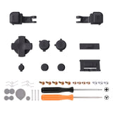 eXtremeRate Dark Gray Custom Full Set Buttons for Gameboy Advance SP, Replacement A B L R Button Power On Off Volume Button D-pad Key for GBA SP Console - Console NOT Included - ASPJ111