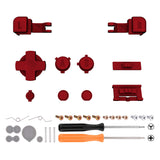 eXtremeRate Scarlet Red Custom Full Set Buttons for Gameboy Advance SP, Replacement A B L R Button Power On Off Volume Button D-pad Key for GBA SP Console - Console NOT Included - ASPJ202