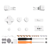 eXtremeRate White Custom Full Set Buttons for Gameboy Advance SP, Replacement A B L R Button Power On Off Volume Button D-pad Key for GBA SP Console - Console NOT Included - ASPJ203
