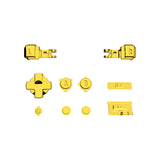 eXtremeRate Chrome Gold Glossy Custom Full Set Buttons for Gameboy Advance SP, Replacement A B L R Button Power On Off Volume Button D-pad Key for GBA SP Console - Console NOT Included - ASPJ301
