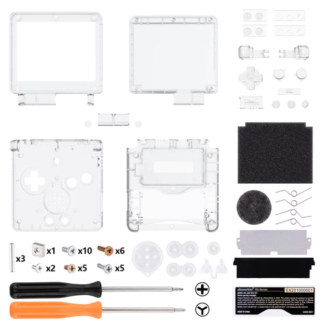 IPS Ready Upgraded eXtremeRate Clear Custom Replacement Housing Shell for Gameboy Advance SP GBA SP – Compatible with Both IPS & Standard LCD – Console & Screen NOT Included - ASPM5001