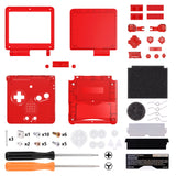 IPS Ready Upgraded eXtremeRate Clear Red Custom Replacement Housing Shell for Gameboy Advance SP GBA SP – Compatible with Both IPS & Standard LCD – Console & Screen NOT Included - ASPM5002