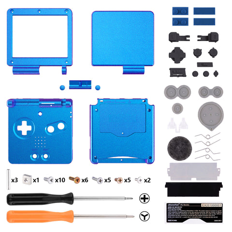 eXtremeRate IPS Ready Upgraded Chameleon Purple Blue Glossy Custom Replacement Housing Shell for Gameboy Advance SP GBA SP – Compatible with Both IPS & Standard LCD – Console & Screen NOT Included - ASPP3001