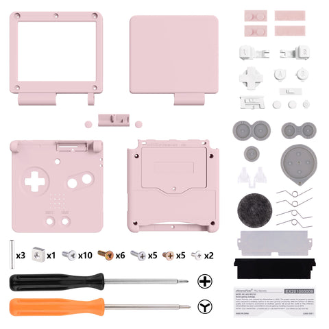 eXtremeRate IPS Ready Upgraded Cherry Blossoms Pink Soft Touch Custom Replacement Housing Shell for Gameboy Advance SP GBA SP – Compatible with Both IPS & Standard LCD – Console & Screen NOT Included - ASPP3003