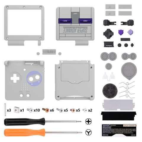 eXtremeRate IPS Ready Upgraded Classic SNES Style Custom Replacement Housing Shell for Gameboy Advance SP GBA SP – Compatible with Both IPS & Standard LCD – Console & Screen NOT Included - ASPY001