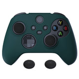 PlayVital Racing Green Pure Series Anti-Slip Silicone Cover Skin for Xbox Series X Controller, Soft Rubber Case Protector for Xbox Series S Controller with Black Thumb Grip Caps - BLX3004