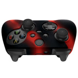 PlayVital Two Tone Red & Black Camouflage Anti-Slip Silicone Cover Skin for Xbox Series X Controller, Soft Rubber Case Protector for Xbox Series S Controller with Black Thumb Grip Caps - BLX3024