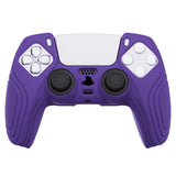 PlayVital Samurai Edition Purple Anti-slip Controller Grip Silicone Skin, Ergonomic Soft Rubber Protective Case Cover for PlayStation 5 PS5 Controller with Black Thumb Stick Caps - BWPF007