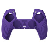 PlayVital Samurai Edition Purple Anti-slip Controller Grip Silicone Skin, Ergonomic Soft Rubber Protective Case Cover for PlayStation 5 PS5 Controller with Black Thumb Stick Caps - BWPF007