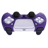 PlayVital Samurai Edition Purple Anti-slip Controller Grip Silicone Skin, Ergonomic Soft Rubber Protective Case Cover for PlayStation 5 PS5 Controller with Black Thumb Stick Caps - BWPF007