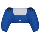 PlayVital Samurai Edition Blue Anti-slip Controller Grip Silicone Skin, Ergonomic Soft Rubber Protective Case Cover for PlayStation 5 PS5 Controller with Black Thumb Stick Caps - BWPF008