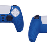 PlayVital Samurai Edition Blue Anti-slip Controller Grip Silicone Skin, Ergonomic Soft Rubber Protective Case Cover for PlayStation 5 PS5 Controller with Black Thumb Stick Caps - BWPF008
