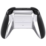 eXtremeRate  Chrome Silver Glossy Custom Bottom Shell with Battery Cover for Xbox Series S/X Controller, Replacement Backplate for Xbox Core Controller - Controller & Side Rails NOT Included - BX3D402