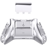 eXtremeRate  Chrome Silver Glossy Custom Bottom Shell with Battery Cover for Xbox Series S/X Controller, Replacement Backplate for Xbox Core Controller - Controller & Side Rails NOT Included - BX3D402