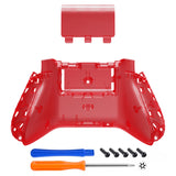 eXtremeRate Clear Red Custom Bottom Shell with Battery Cover for Xbox Series S/X Controller, DIY Replacement Backplate Cover for Xbox Core Controller Model 1914 - Controller & Side Rails NOT Included - BX3M502