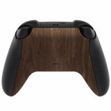 eXtremeRate Wood Grain Soft Touch Replacement Back Shell w/ Battery Cover for Xbox Series S/X Controller - Controller & Side Rails NOT Included - BX3S215