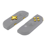 eXtremeRate Chrome Gold D-pad ABXY Keys SR SL L R ZR ZL Trigger Buttons Springs, Replacement Full Set Buttons Fix Kits for NS Switch Joycon & OLED JoyCon (D-pad ONLY Fits for eXtremeRate Joycon D-pad Shell) - BZD401