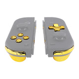 eXtremeRate Chrome Gold D-pad ABXY Keys SR SL L R ZR ZL Trigger Buttons Springs, Replacement Full Set Buttons Fix Kits for NS Switch Joycon & OLED JoyCon (D-pad ONLY Fits for eXtremeRate Joycon D-pad Shell) - BZD401