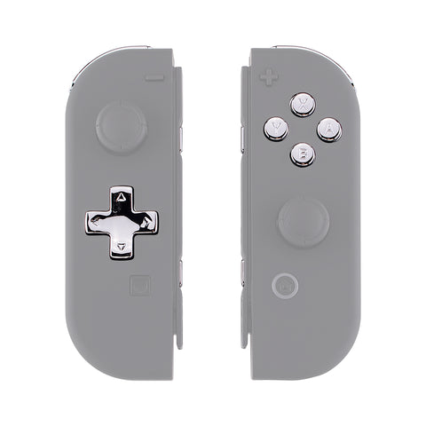 eXtremeRate Chrome Silver D-pad ABXY Keys SR SL L R ZR ZL Trigger Buttons Springs, Replacement Full Set Buttons Fix Kits for NS Switch Joycon & OLED JoyCon (D-pad ONLY Fits for eXtremeRate Joycon D-pad Shell) - BZD402