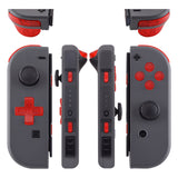 eXtremeRate Transparent Clear Red D-pad ABXY Keys SR SL L R ZR ZL Trigger Buttons Springs, Replacement Full Set Buttons Fix Kits for NS Switch Joycon & OLED JoyCon (D-pad ONLY Fits for eXtremeRate Joycon D-pad Shell) - BZM502